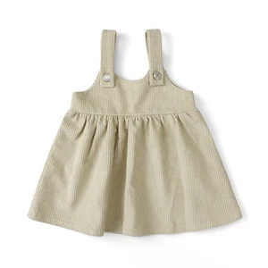 Fashion Baby Clothing Wholesale Sleeveless Pure Cotton Corduroy Dresses Spring Girls Dress