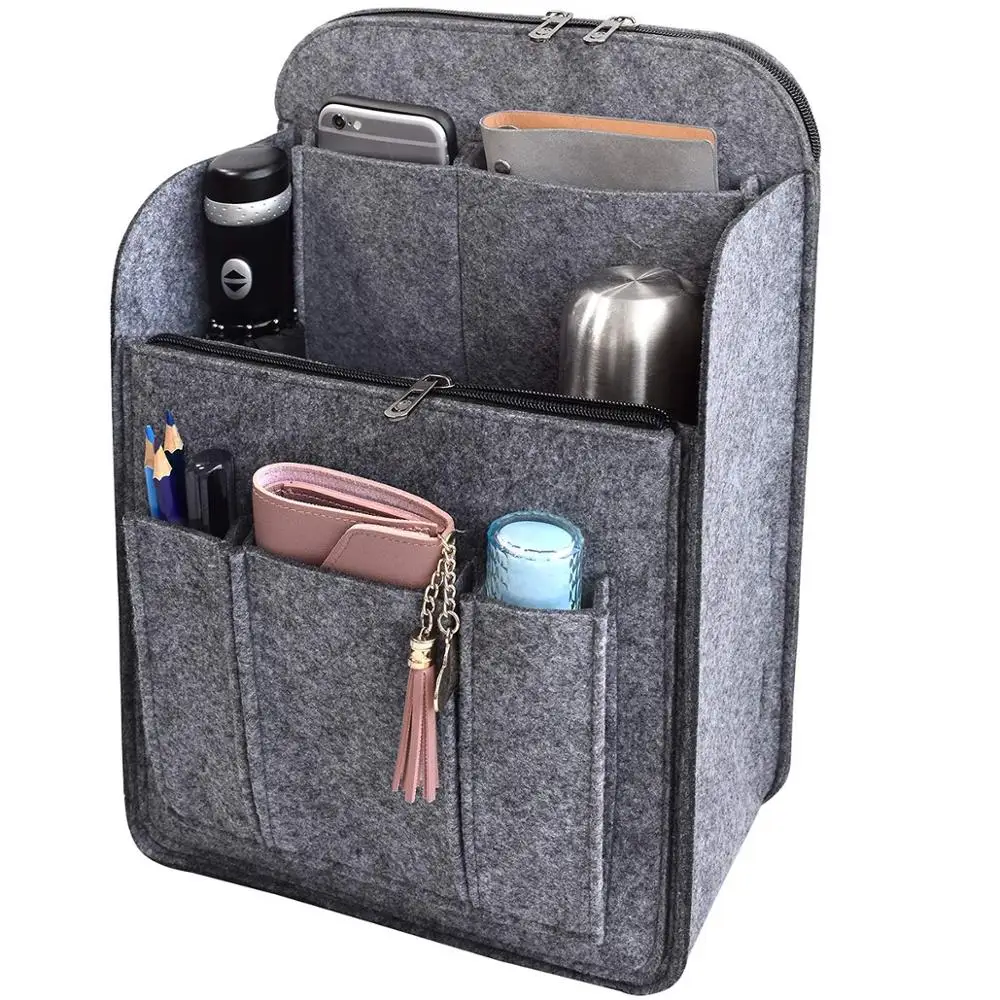  HIFELTY Backpack Organizer Insert, Felt Travel Rucksack Handbag  Tote Purse Insert with Zipper, Large Divider Laptop Shoulder Bag Diaper Bag  Storage Organizer for Men Women (Khahi) : Clothing, Shoes & Jewelry
