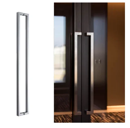 Commercial Modern Square Entry Front Door Long Ladder Door Pull Handle Stainless Steel/Iron Custom Mirror Finish Glass Door