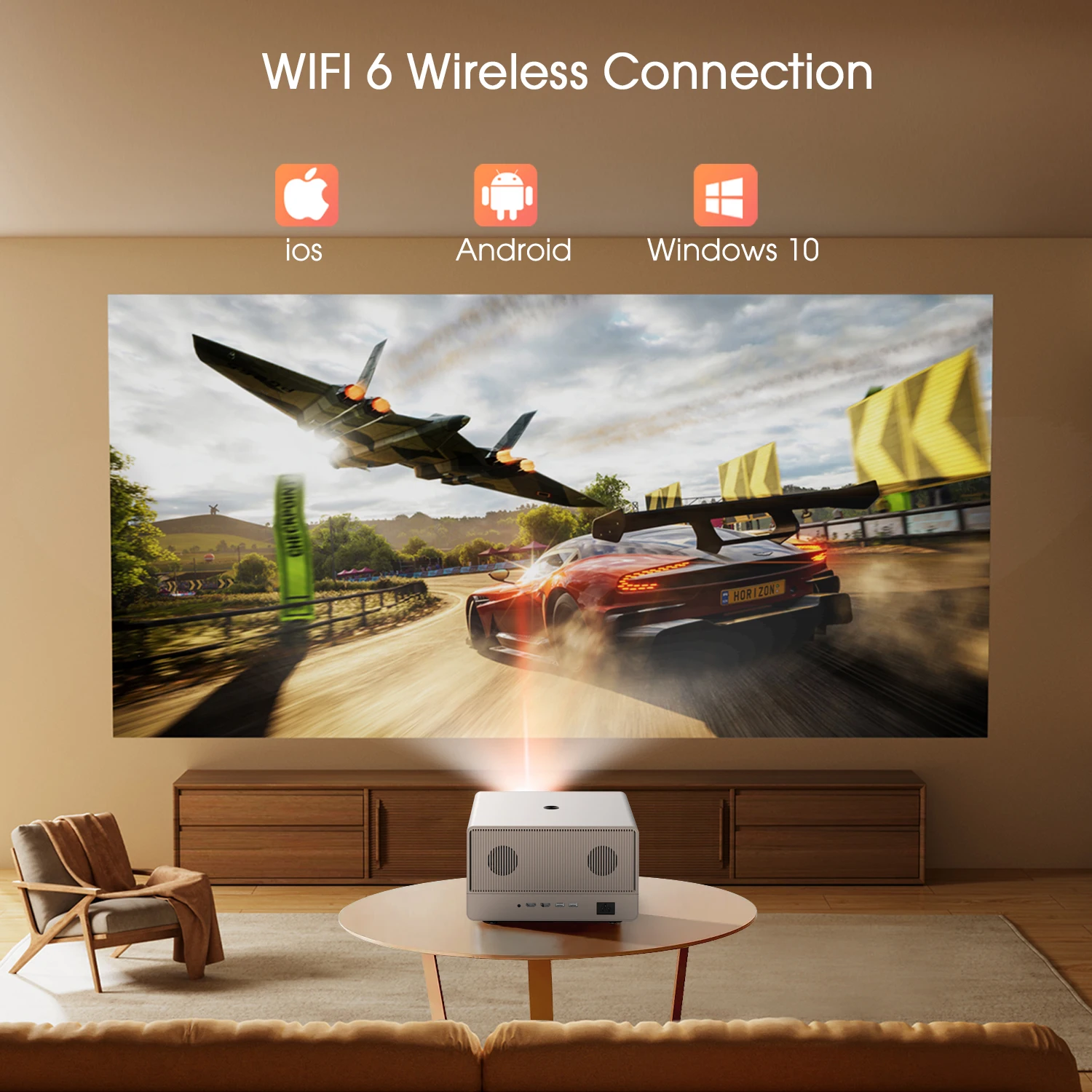 Global Version Wupro U1 Smart Android 12 Home Theater Wifi 6 600 ANSI Lumens 3+64GB Native 4K UHD LCD Video Projector