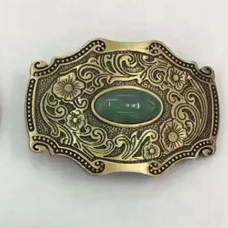 Direct Factory Inner Size 40mm Solid Brass Western Name Plate Belt Buckle for Men