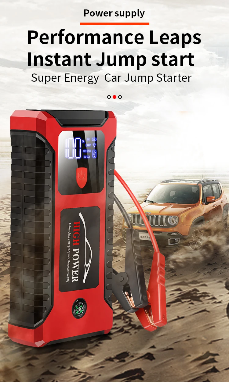 12v 24v Car Jumper Battery Pack Jump Starter Power Bank With Air
