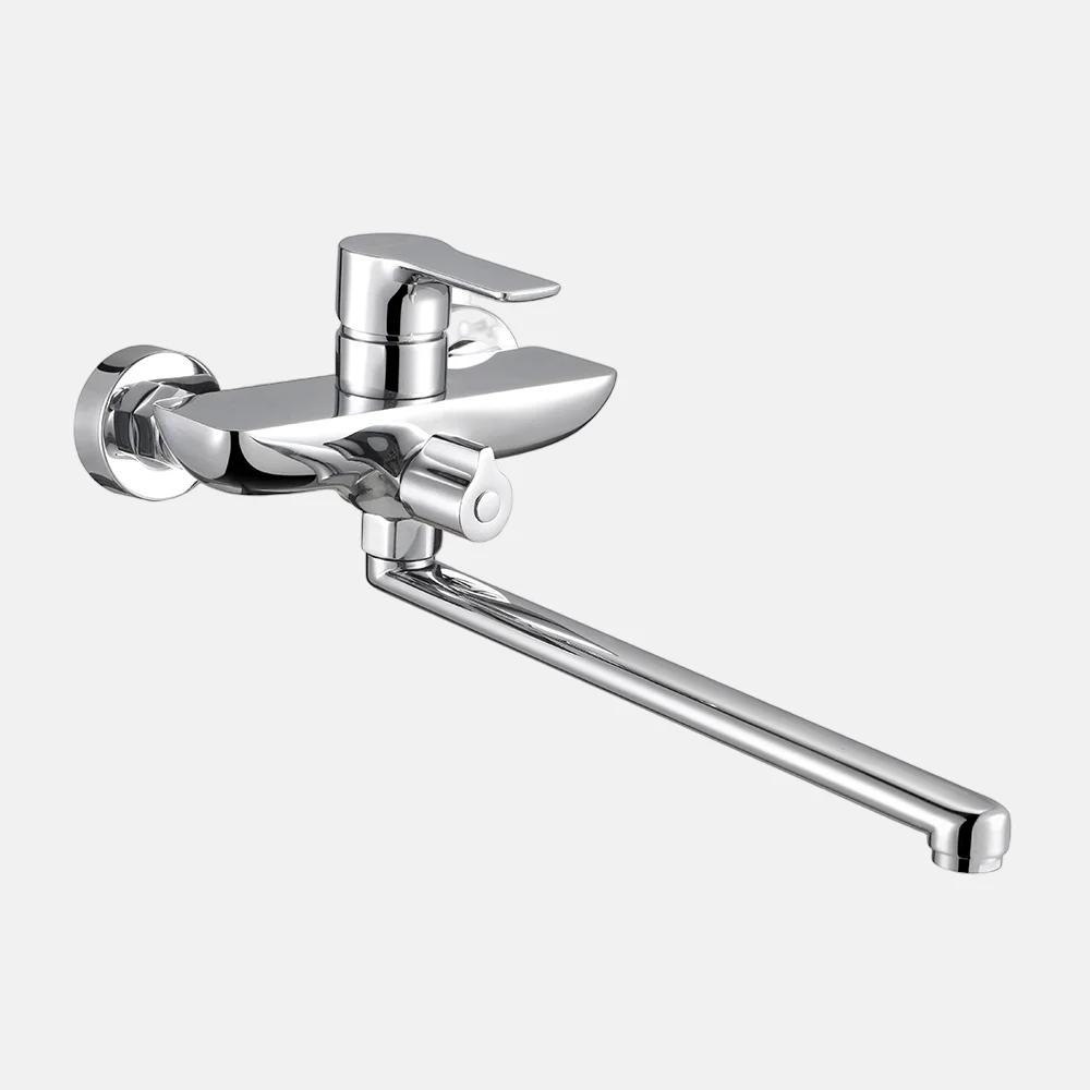 Factory Direct Brass Water Tap Bathroom Shower Mixer Bathtub Long Water Outlet Faucet with Approval