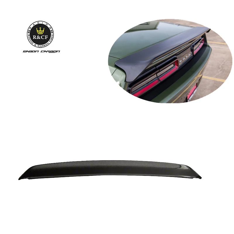 Dodge Challenger SRT Hellcat Redeye Style Carbon Fiber Rear Deck Lid Spoiler W / Camera Hole