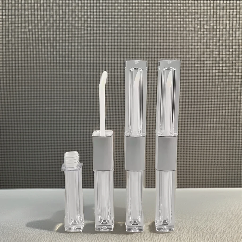 Cosmetic Double Sided Lipstick Tube Applicator Clear 1.5ml Lip Gloss Container Custom Logo Plastic Tube Liquid Blush