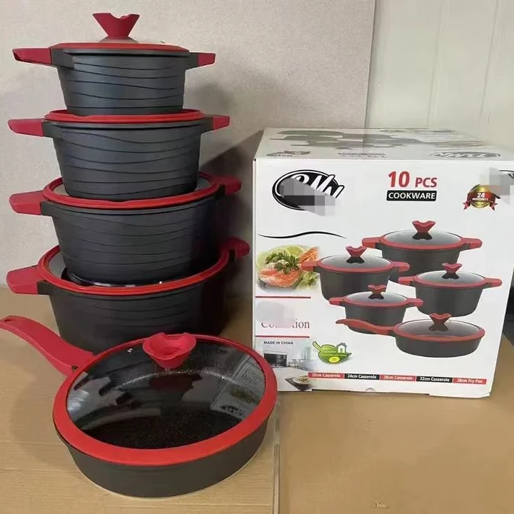 Cookware Set With Bakelite Handle Non Stick Coating Similar Like Forged Aluminum Cookware but Cheaper