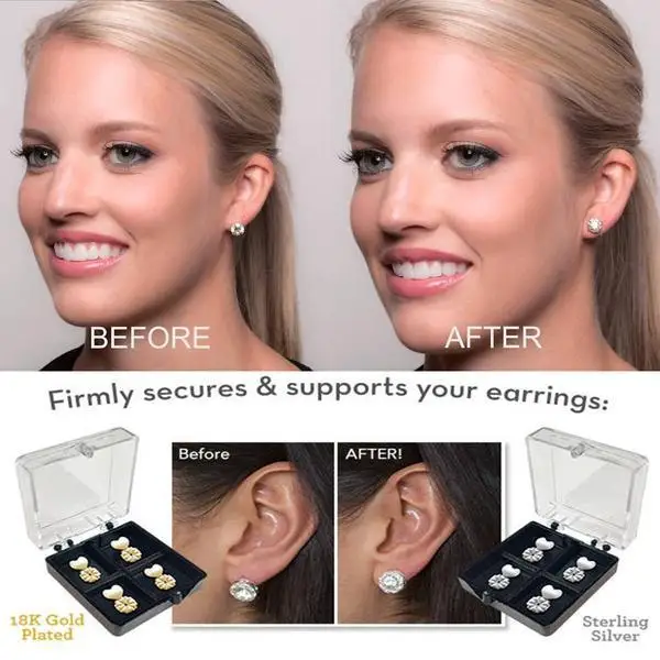 Magic Earring Backs for Droopy Ears Earring Lifters for Heavy Lifter Backs BAX Earlobe Secure Clear Miracle