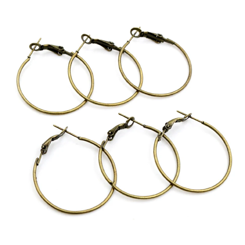 20pcs/Lot 15mm 20mm 25mm 30mm Round Earrings Hoops Plated Big