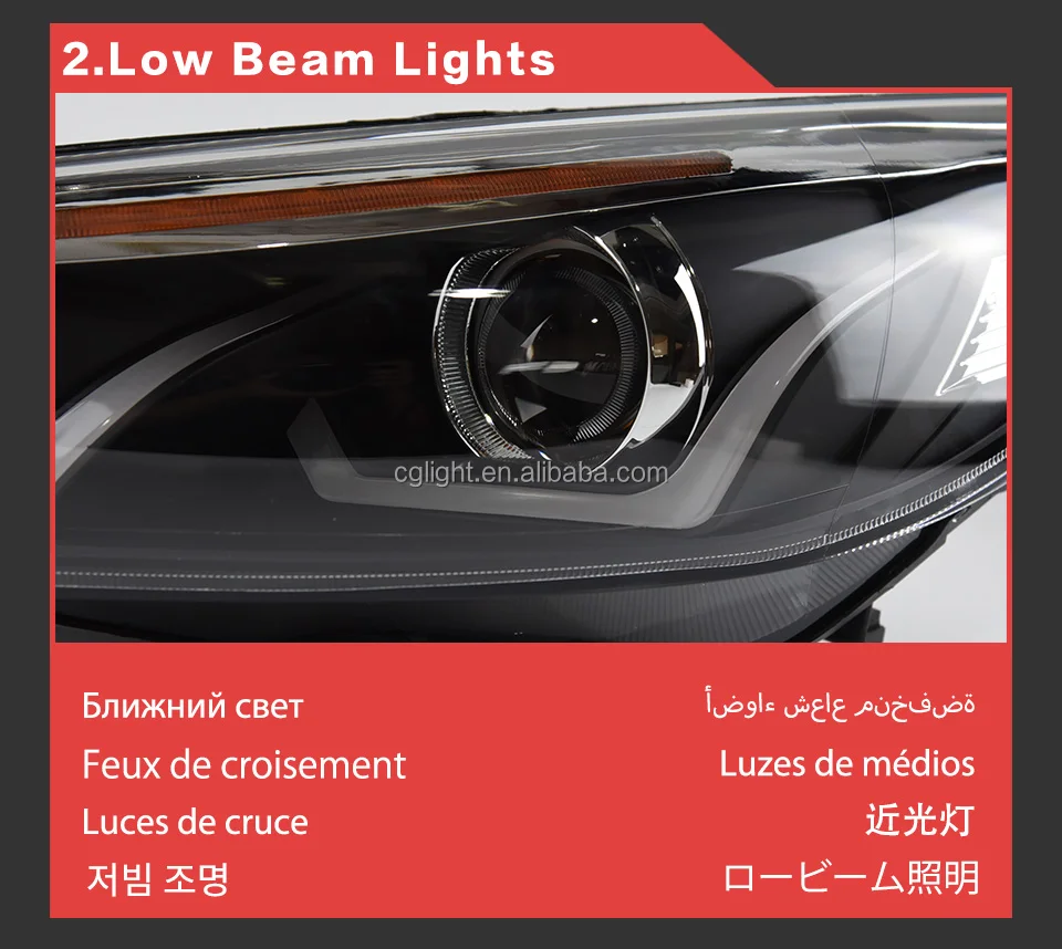 Faro delantero para coche Ford Focus, lente de proyector, señal dinámica Drl, accesorios automotrices, 2015-2017