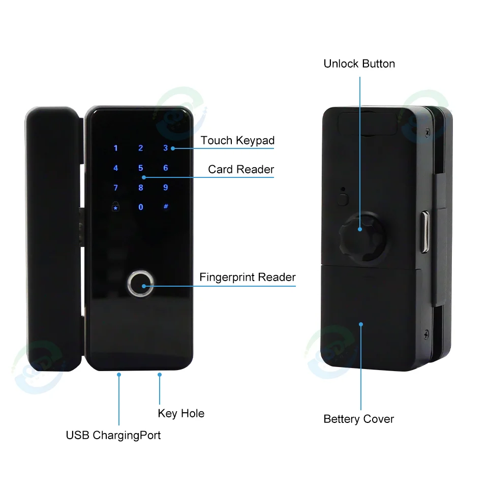 Office Glass Door Lock Smart Tuya App Wifi Remote Unlock Digital ...