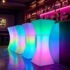 Factory Sales Glowing RGB Led Bar Commercial Furniture Nightclub Waterproof Rechargeable Plastic Led Bar Table