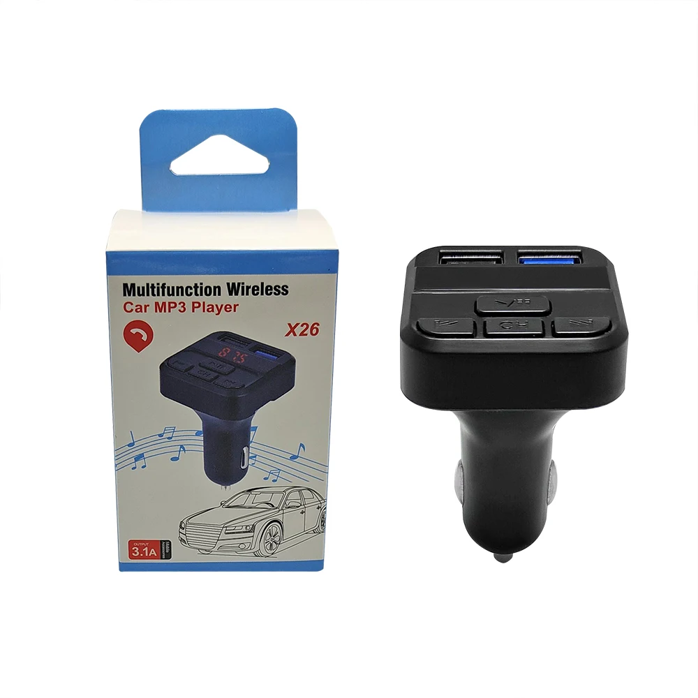 Newest Multiple Model X11 X23 X24 X25 X26 X27 X28 Car Kit FM Transmitter Car Phone Charger With MP3 Player Dual USB Car Charger