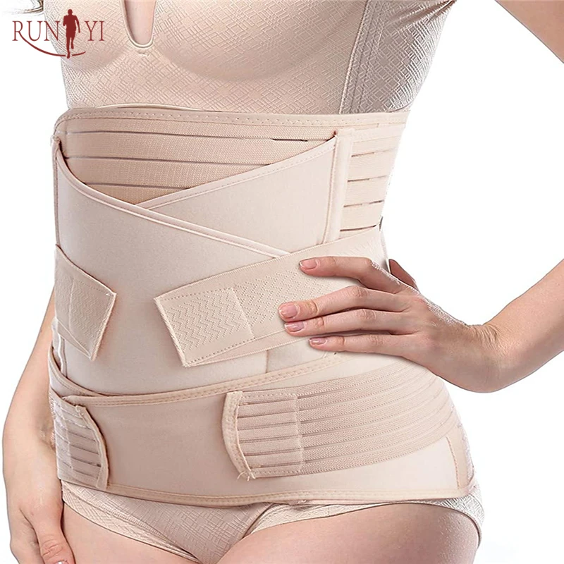 Black Postpartum Belly Band Abdominal Binder Post Surgery Csection