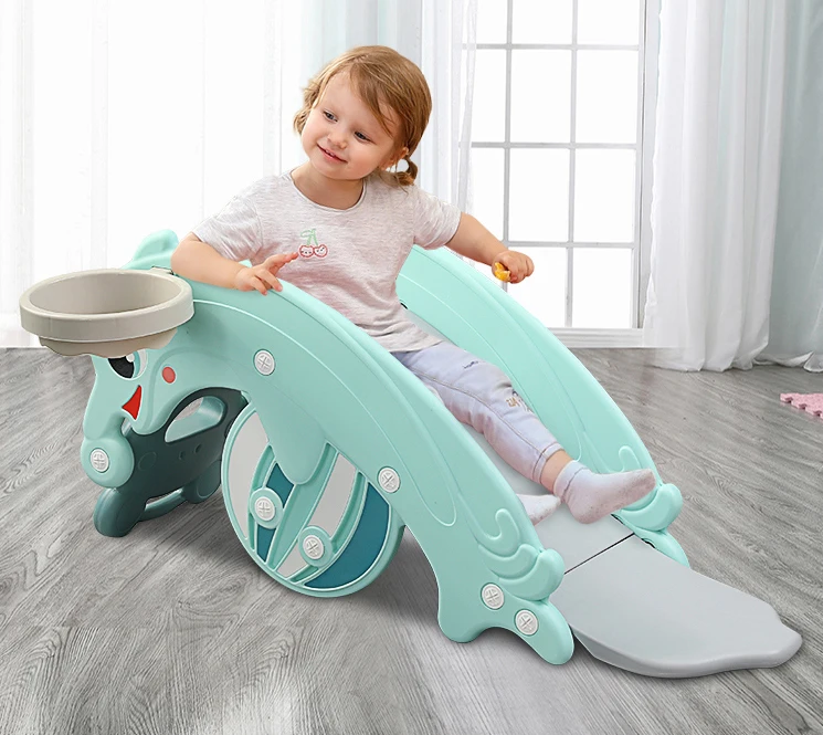 Indoor pink and blue plastic rocking horse for gift / Ride on Animal Toys for baby