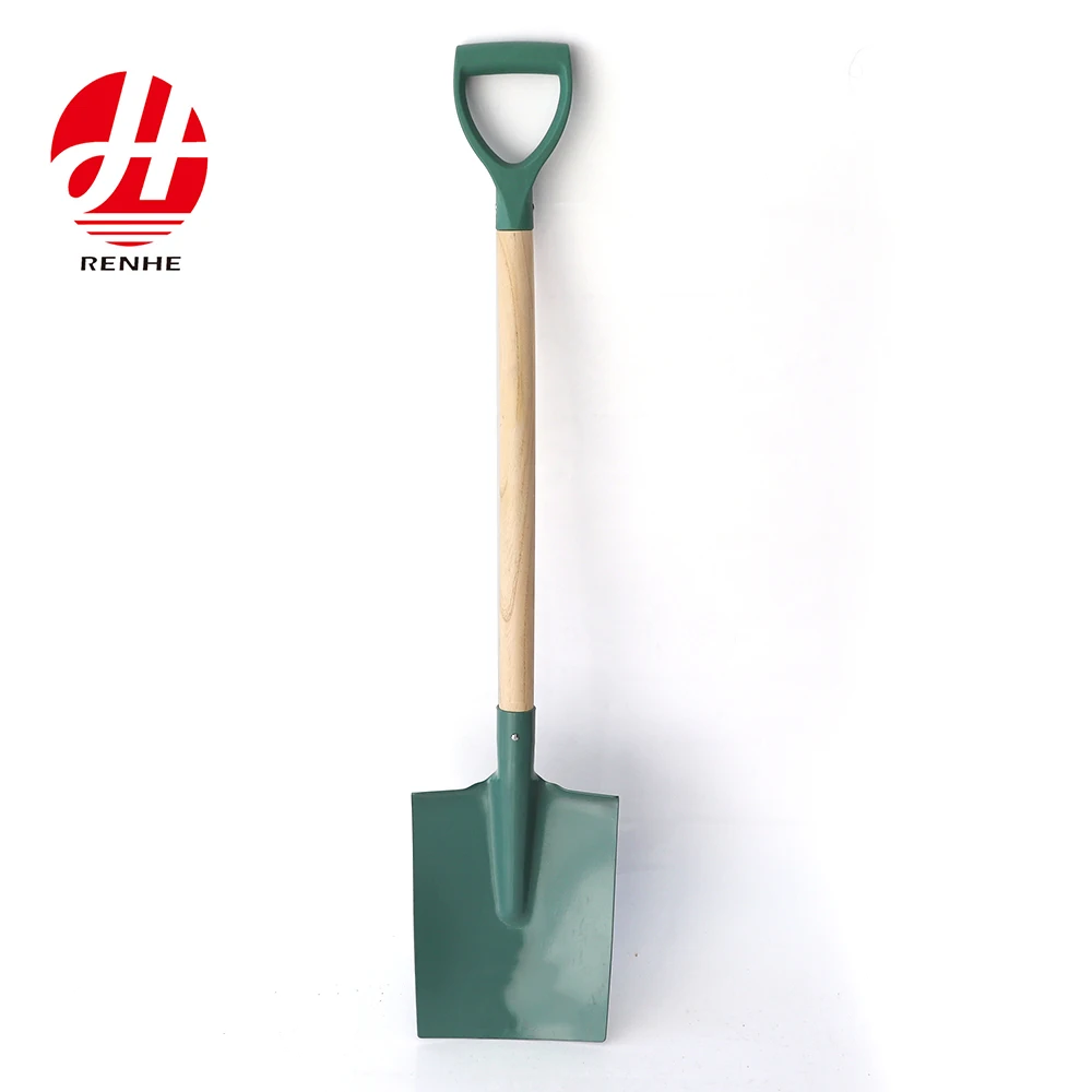 product high quality carbon steel head wooden d handle garden tool spade  farm shovel-3