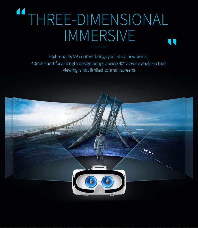 Shinecon VR-casco de realidad Virtual para teléfono inteligente, gafas 3D para Smartphone, auriculares, binoculares para videojuegos con lente