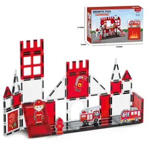 EPT Early Educational Magnetic Construction Block Toys Fire Control Theme Magnetic Tiles Assembled Magnetic Toy
