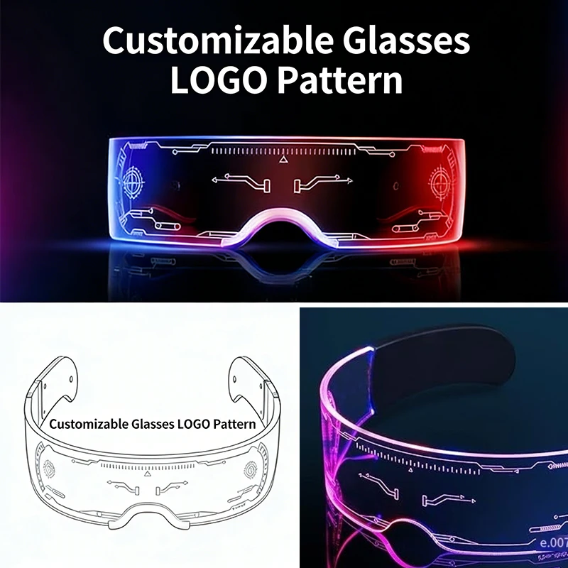 IWILCS Cyberpunk Lunettes Lumineuses LED,Lunettes Cyberpunk,LED