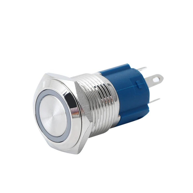 Metal Push Button Switch Momentary Latch 10mm 12mm 19mm 22mm 30 mm 5v 12V LED NO NC on Off