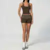 Brown Dots Shorts Set