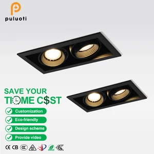 PULUOTI Factory Direct Sale Anti Glare 10W 16W LED Ceiling Light Recessed Downlights Spotlight AC220V Indoor Light Black