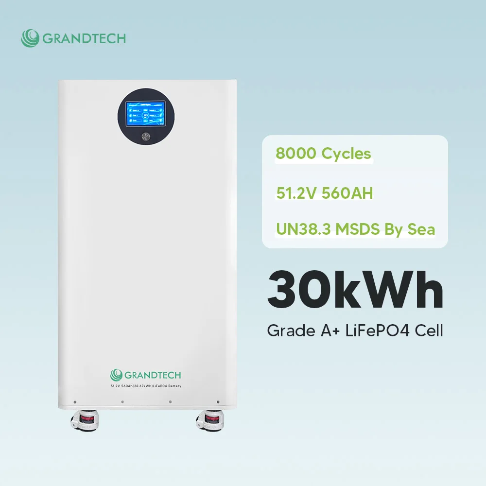 Grandtech 48V 560Ah 600Ah 628Ah LiFePO4 Solar Lithium Ion Battery Pack 15kWh 20kWh 30kWh Home Energy Storage System