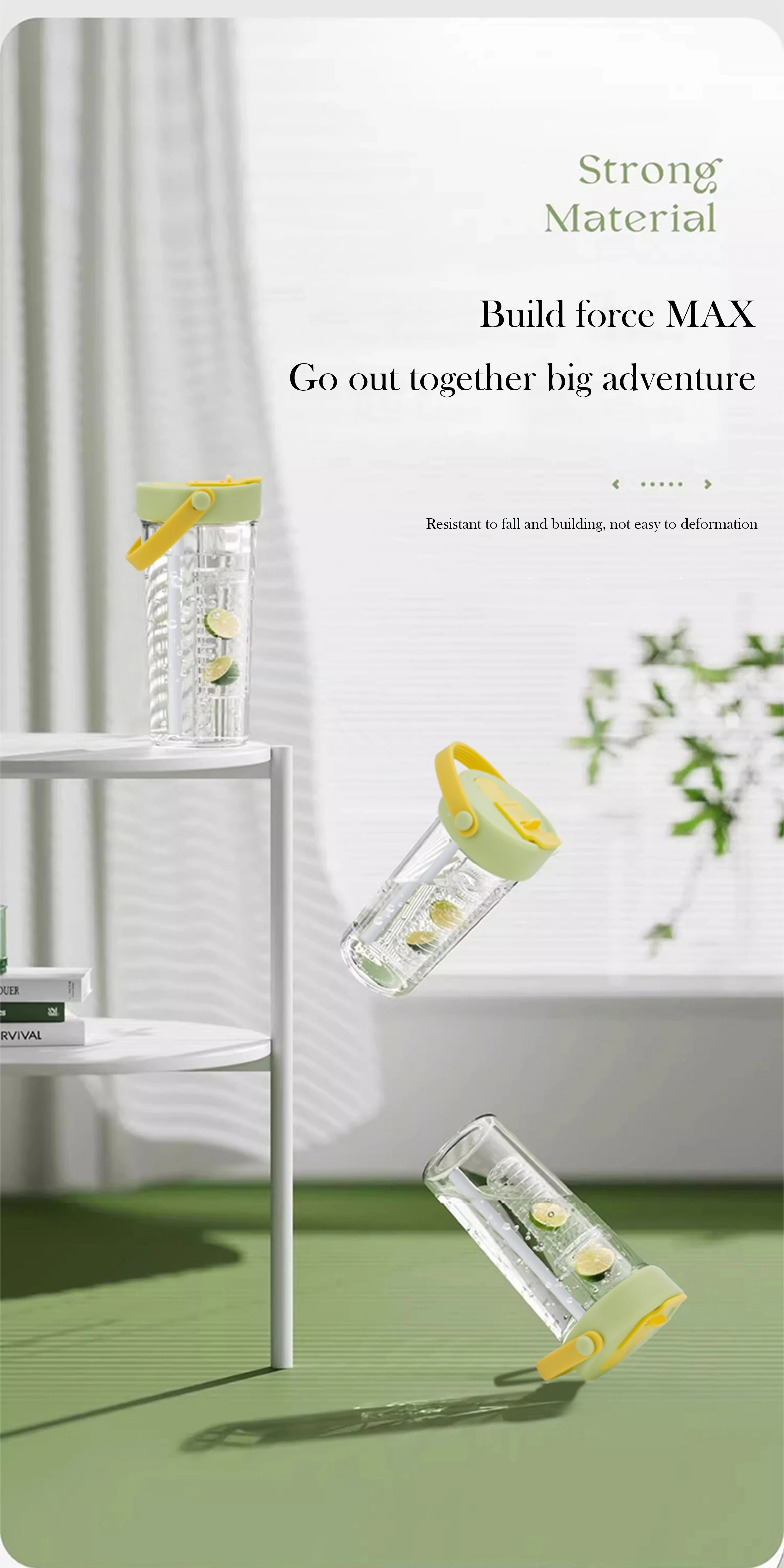 High-Temperature Tolerant Portable Space Cup Large Capacity Food Grade Water Bottle for Adults Sports Outdoor Tours Back School