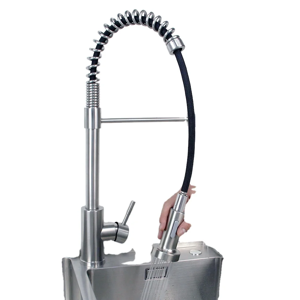 Stainless steel pull-out faucet