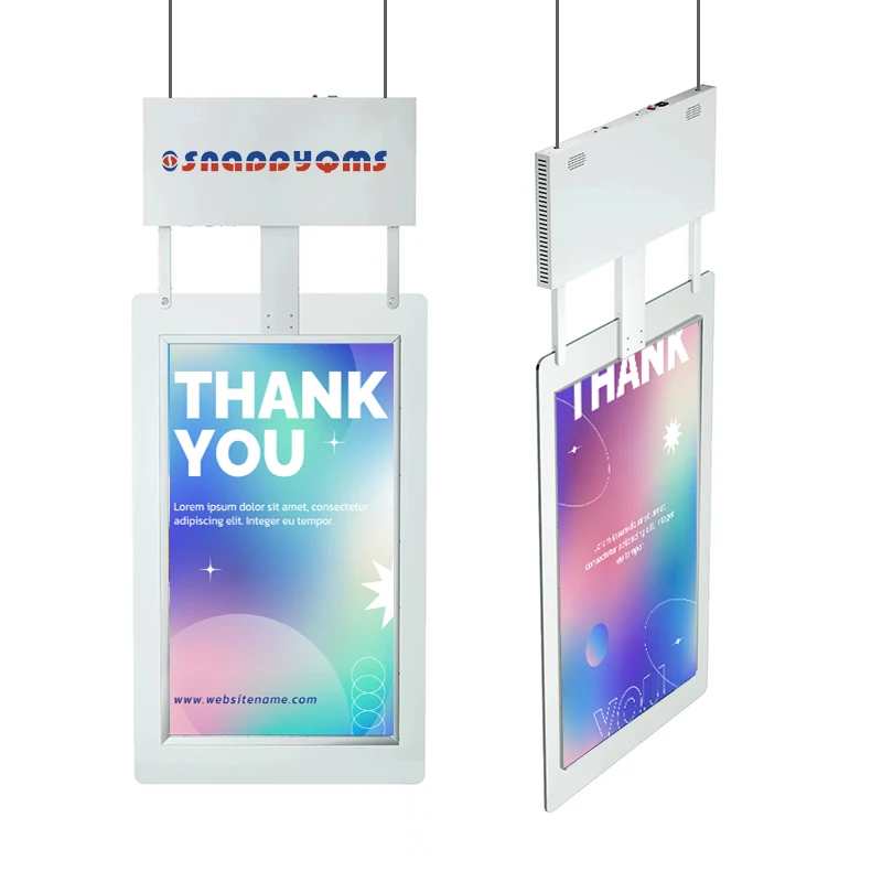 43 inch hanging dual screen totem digital signage supermarket advertising thin lcd display module