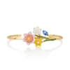 Bracciale aperto con grappolo di fiori multipli
