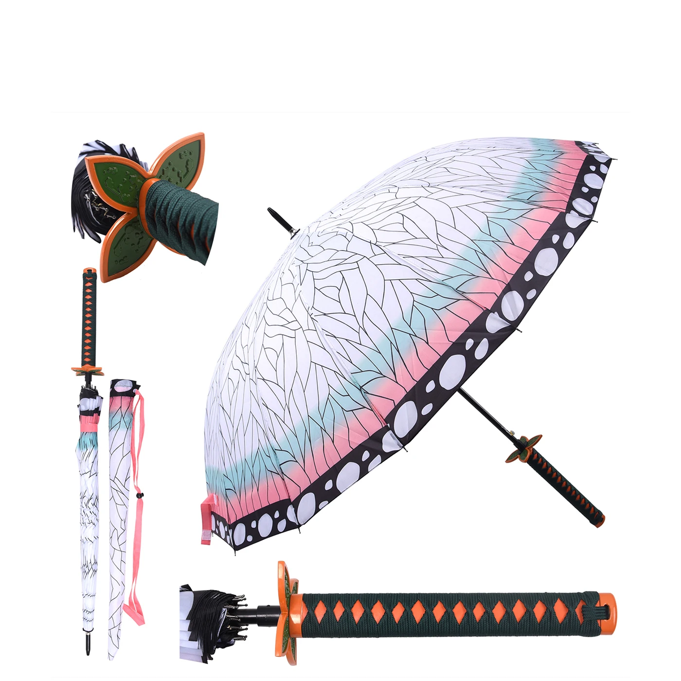 New Products Demon Slayer Kochou Shinobu Anime Umbrella For Cosplay ...