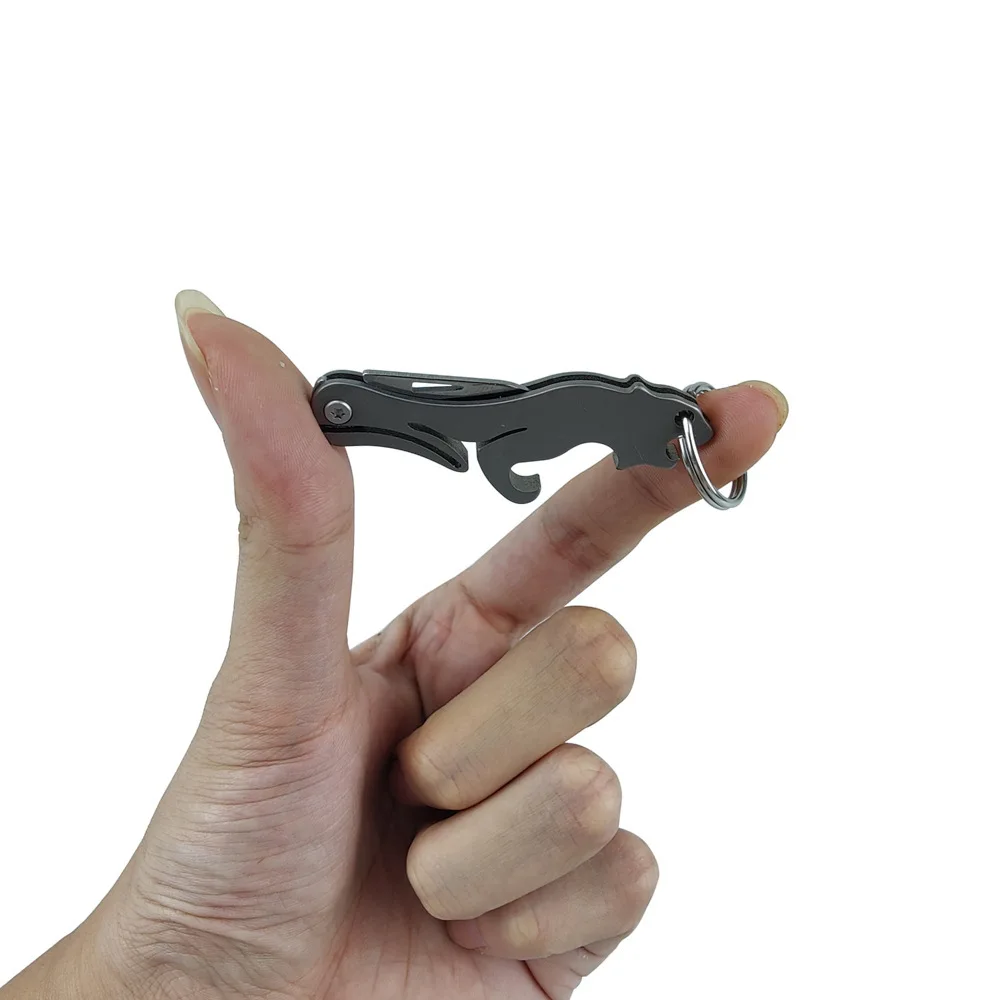BST-TI Titanium Leopard Knife Multifunctional Tool Bottle Opener Portable Keychain Pendant Unpacking Express Box Opening Knife