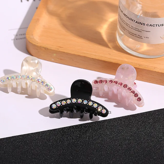 Yomo Factory direct sales 2024 new acetate fashion female crystal small hair claw clip headdress