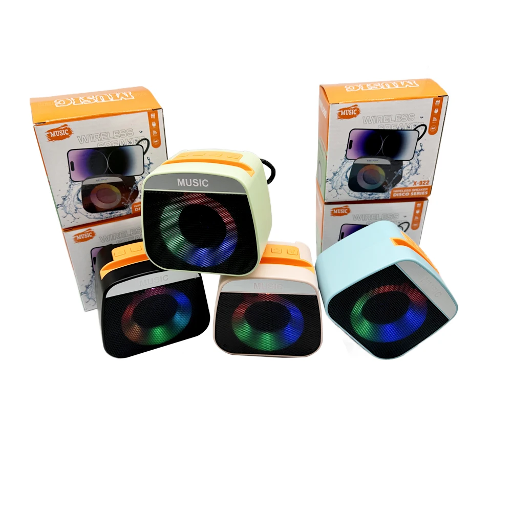 X-922 Portable Wireless Mini Speaker with RGB LED Light - IPX5