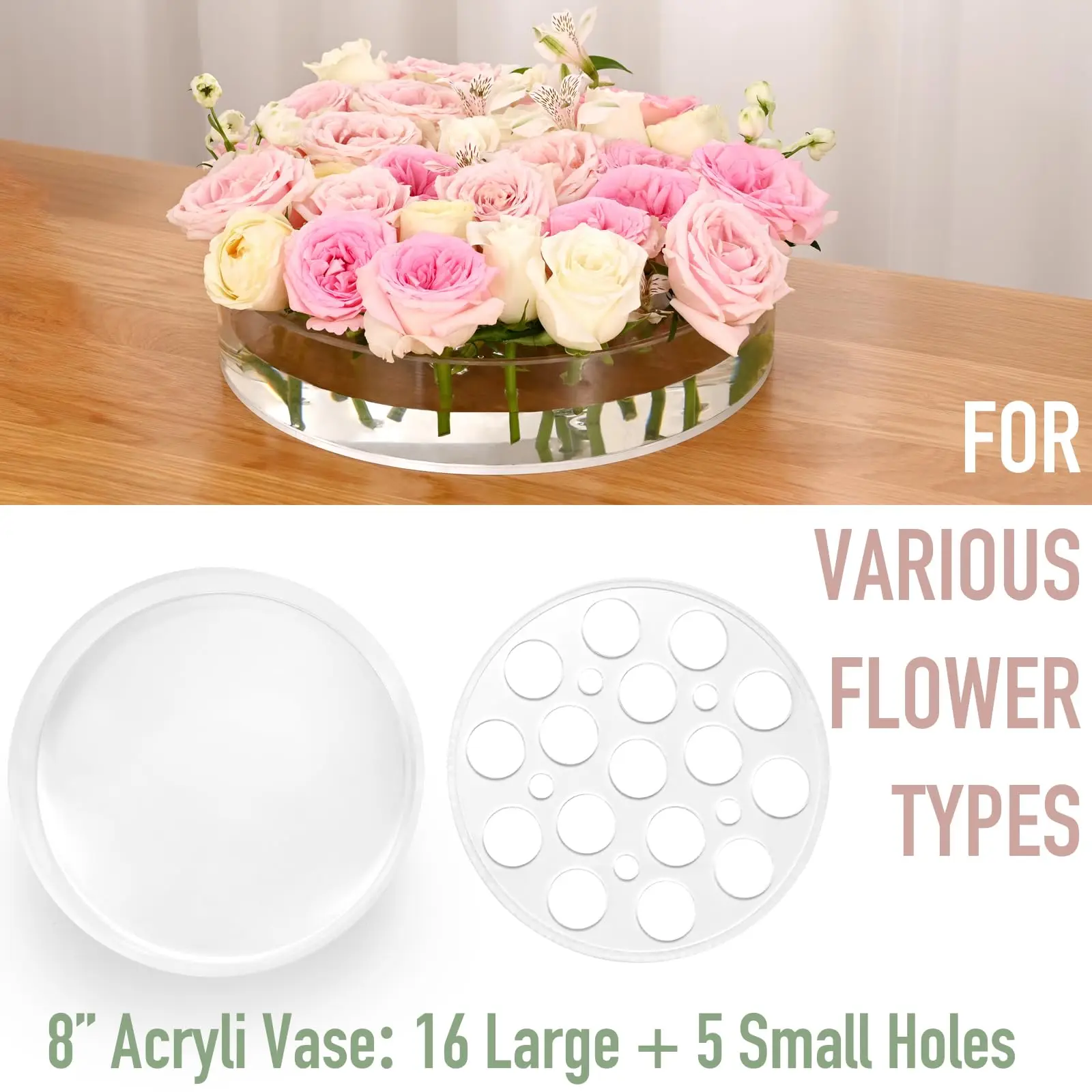 Modern Transparent Stone Plant Pots Flower Vase 15cm Tabletop Home Decor Cylinder Floral Centerpiece