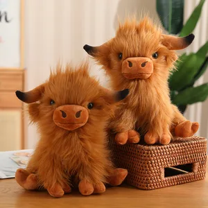 Hot Sale Yak Doll Soft Stuffed Animal Doll Simulation Yak Plush Toy High Quality Kids Highland Cow Toys