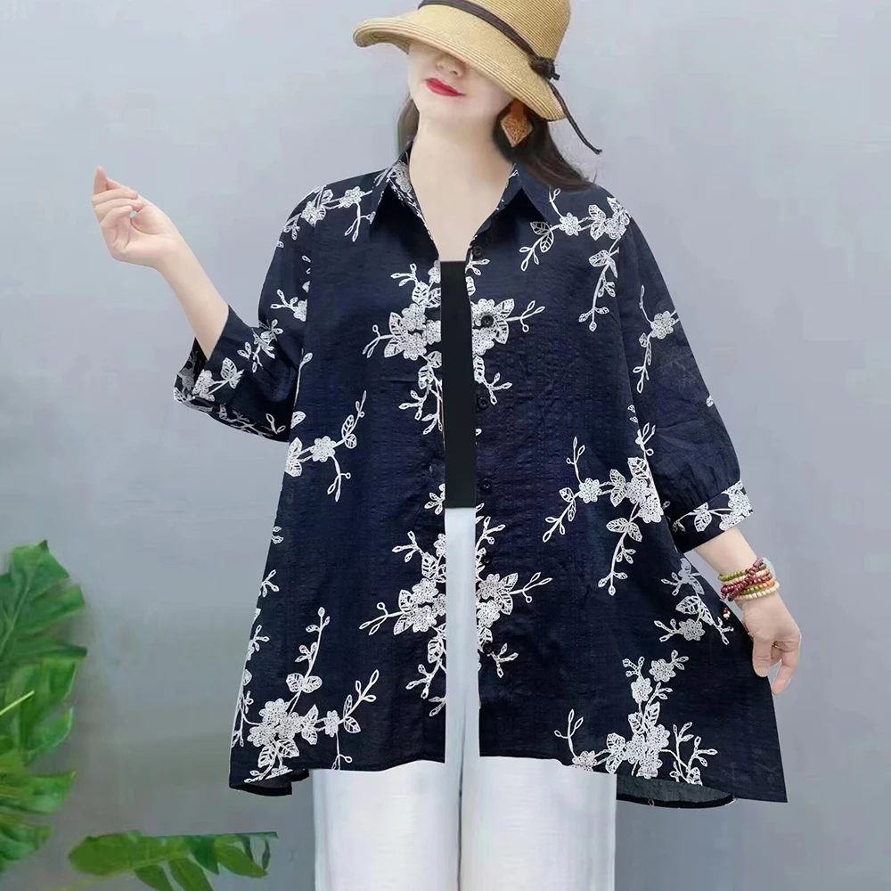 Premium Cotton Satin Floral Print Shirt main image 0