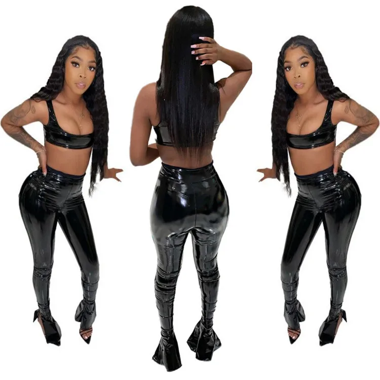 RIOJOY Leather Trousers for Women Shaping Butt Push Up Wet Look Faux Leather  Leggings XS Black  Amazoncouk Fashion