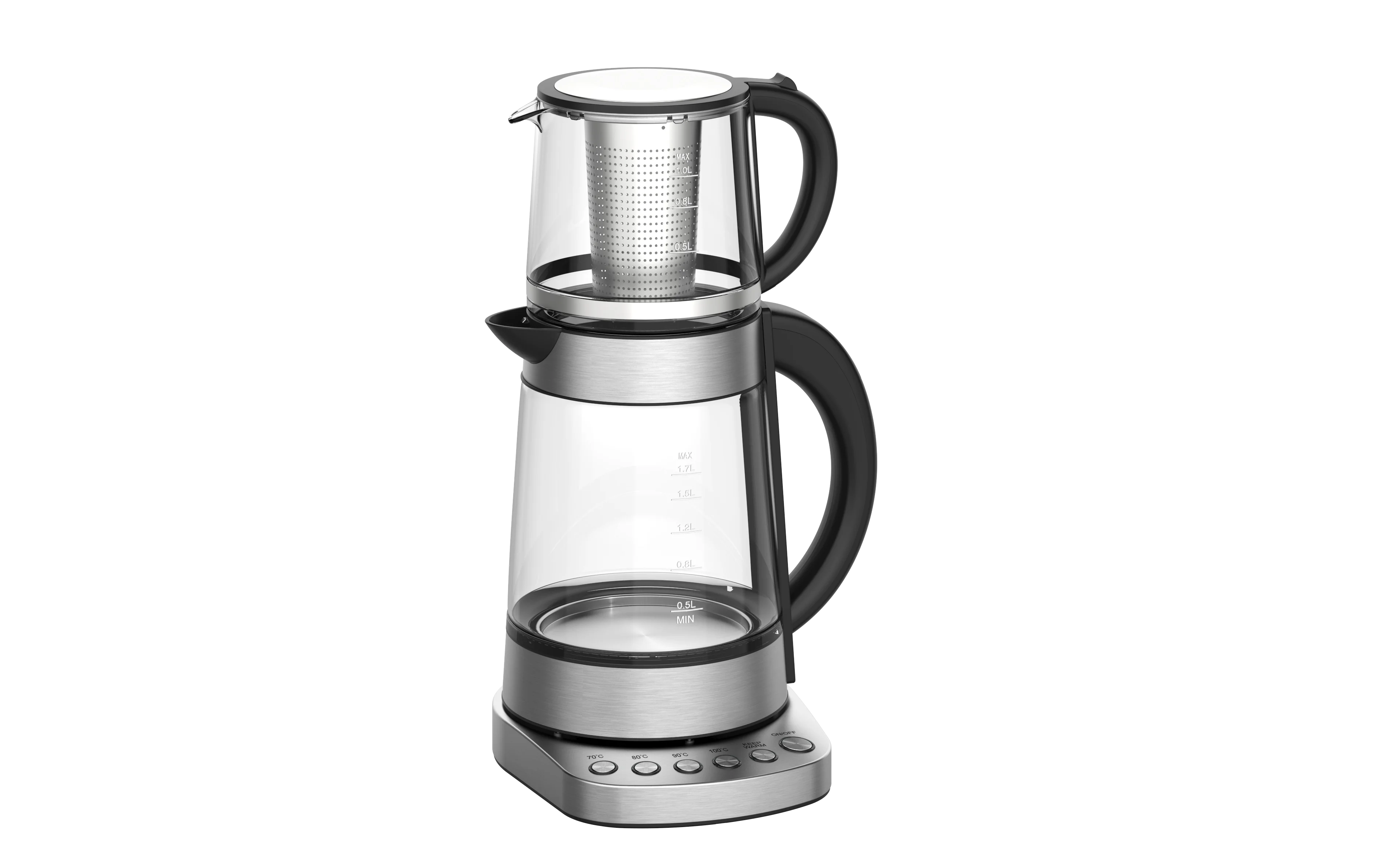 Samovar Turkish Tea Pot with Filter Led Display Coffee Maker for Temperature Control Glass Tea Kettle