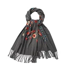 Cotton Scarf High Quality Luxury Cotton Neck Scarves For Women Fashion Embroidery Shawl Scarf Bohemian Floral Wraps