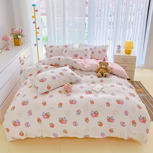 Hotel Quality Factory Supply 100% Polyester Duvet Cover 4 Pieces Bed Sheet Set Comforter Bedding Set with 2Pcs Pillow Case