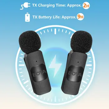 BOYA BY-V1 BY-V2 Live Stream Wireless Lapel Microphone Type-C Wireless Microphone Mini Lapel Mic Wireless Lavalier Microphone detail image