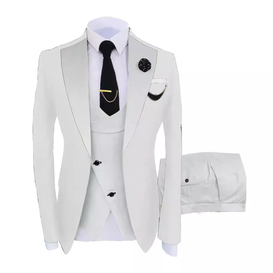2024 Latest Design Wholesale Men Suits Tailored Suits For Men Wedding Dress 3 Piece(Blazer+Vest+Pant