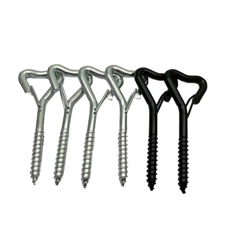 7MM Swing Hook Screw Hardware Eye Bolt Galvanized Spring Snap Hooks Special-shaped Ring Screws Heart Ring Screws