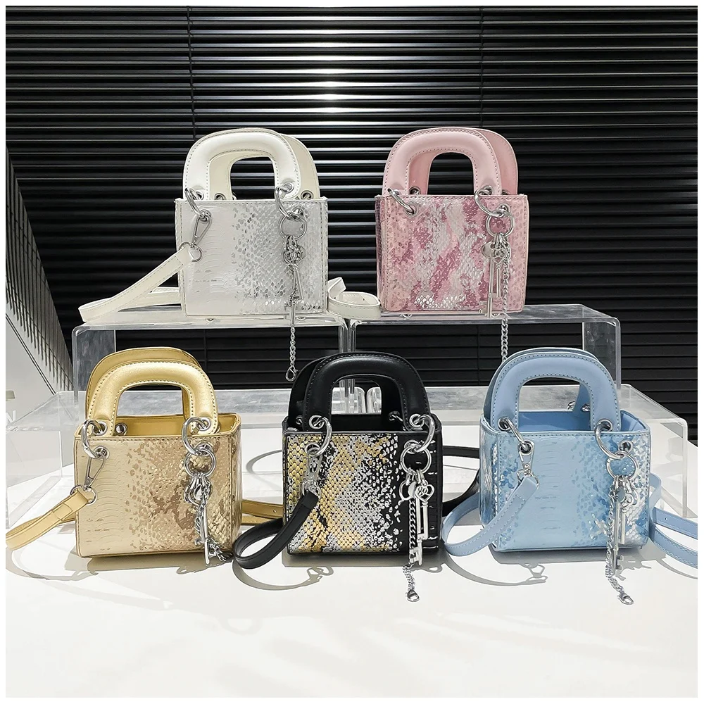 2025 New Arrival Snake Skin Women Crossbody Shoulder Mini Bag Fashion  Trendy Girl Small Purse Cute Ladies Mini Handbag for Young