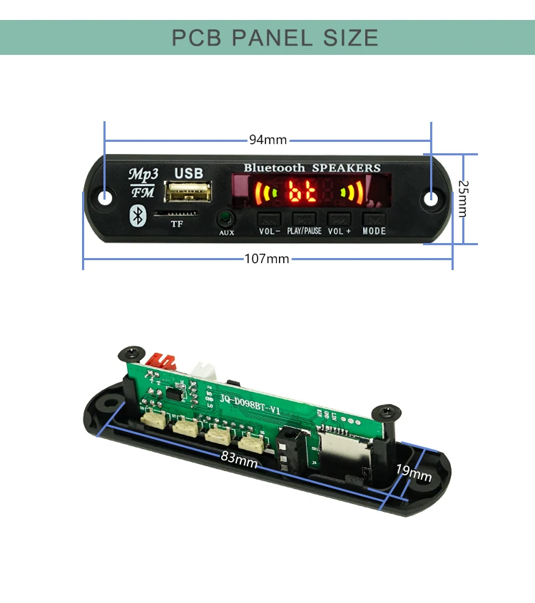 Audio Kit Bluetooth Fm Radio Kit Diagram Micro Tf Card Mini Pcb Usb Mp3