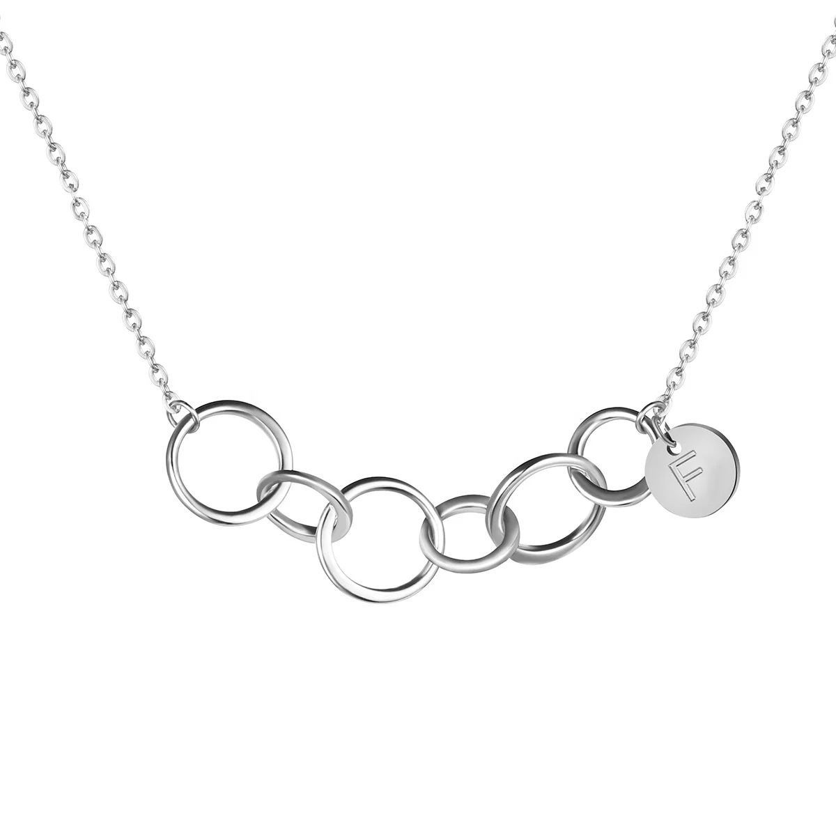 Колье-чокер Joycuff из стерлингового серебра 925 пробы с 6 кольцами