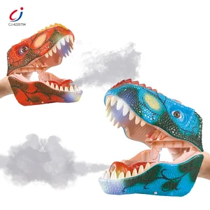 Chengji Kids Role Playing Game Interactive Toys Electric Realistic Spray Dinosaur Hand Puppet with Light and Sound