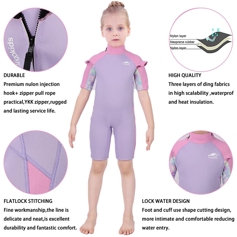 Gogokids Kids Wetsuit 2.5mm Thermal Rash Guard Sun Protection Diving Snorkelling Suit UV 50+ main image 1