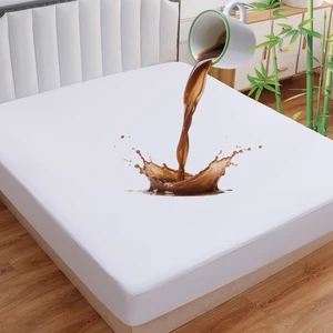 Heavy Duty Hotel Wholesale Bamboo Knitted Waterproof Mattress Protector 140gsm OEKO TEX Certified for Commercial Use